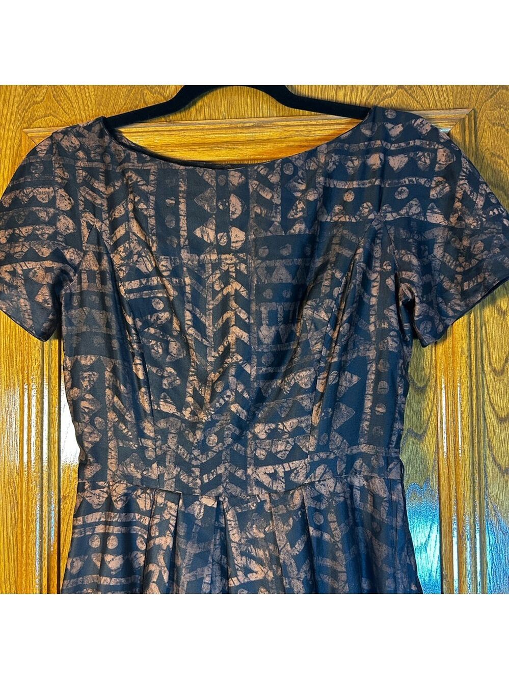 Hand Sewn 1960s Fit and Flare Cotton Dress Small - Picture 2 of 11